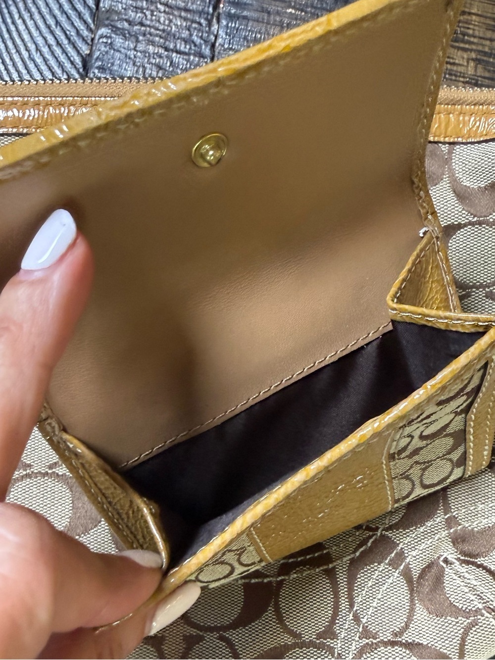 Y2K Coach Signature C Hobo Bag & Matching Wallet Set Khaki Tan Brown - Picture 13 of 13